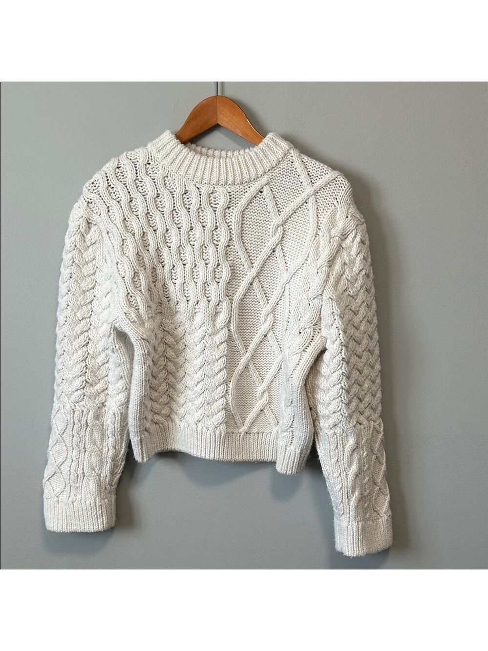 H&M Chunky Cable Knit Fisherman Coastal Cottagecore Sweater XS